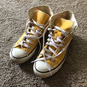 Yellow hi-top Converse